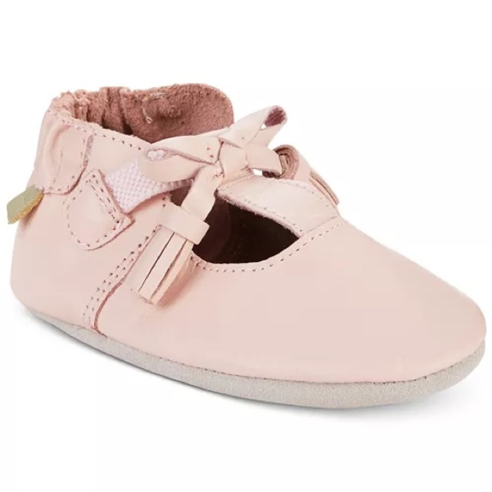 NEW Robeez Meghan pink soft sole baby shoes | 0-6 months